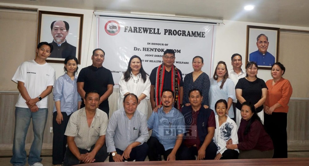 Dr Hentok Phom along with other officials during a farewell programme held at Nagaland House in New Delhi on August 25. (DIPR Photo)